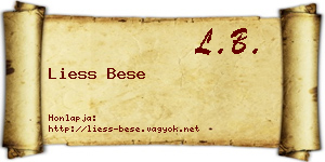 Liess Bese névjegykártya